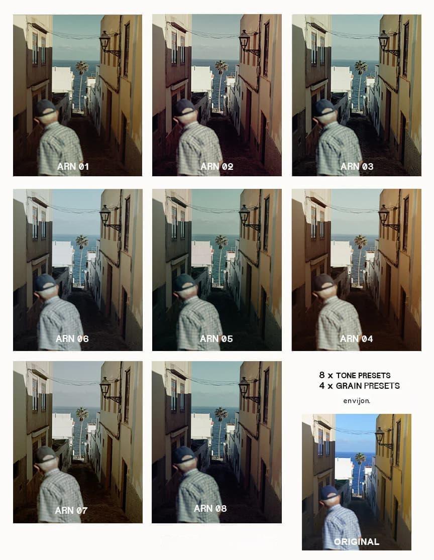 复古35mm胶片色调风格化漏光、划痕、灰尘、颗粒、怀旧照片集LR调色预设 Envijon Nostalgia Photo Collection（13019）