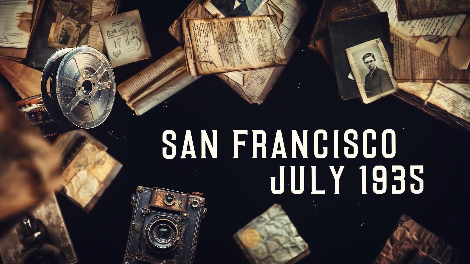 AE模板：复古纪实纪录片风格电影放映机开场片头（14058）