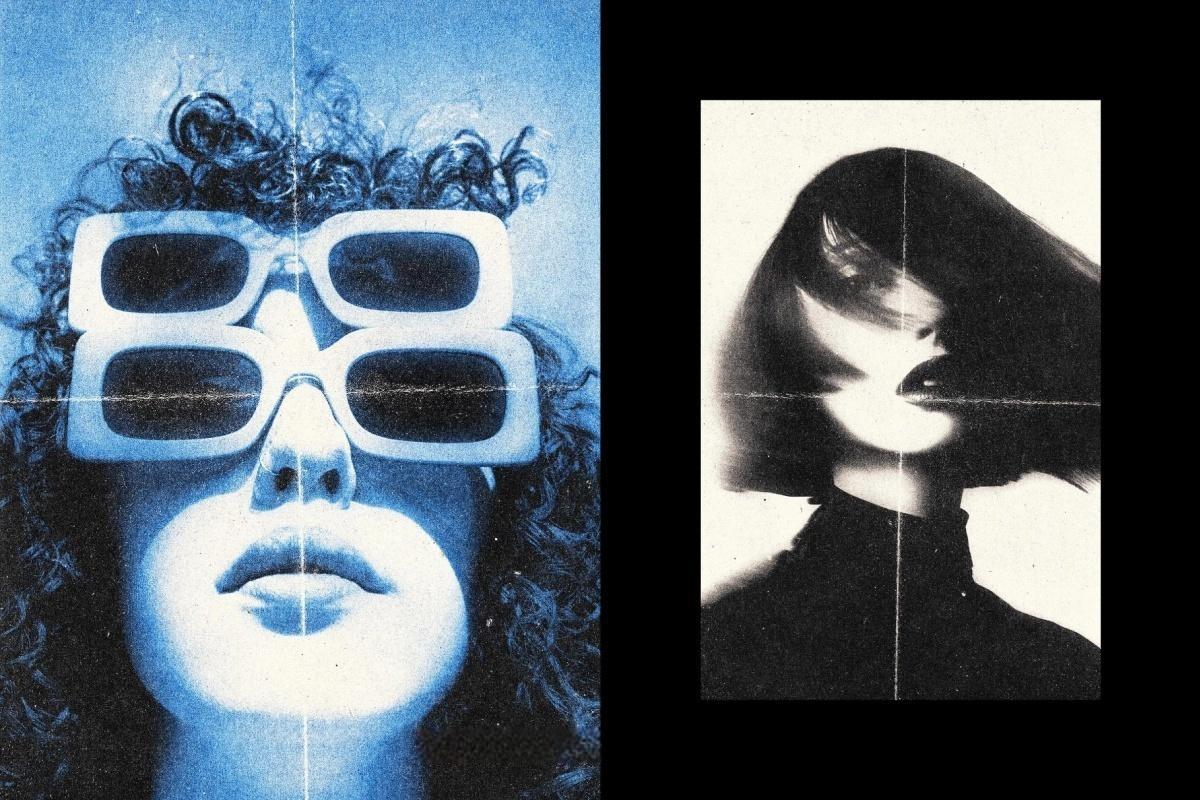 复古胶片艺术氛围感纸张折痕滤镜叠加PSD特效样机模板 Air Brush Threshold Effect（14187）