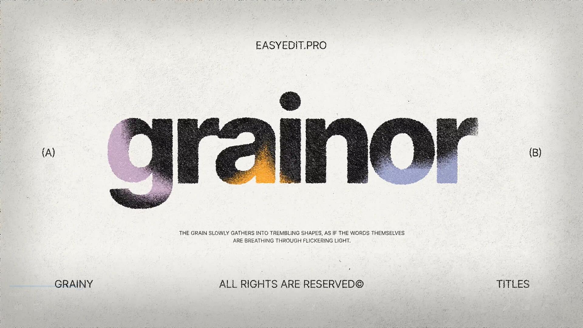 达芬奇预设：黑白渐变迷幻弥散光噪点颗粒肌理文字标题排版动画（14066）