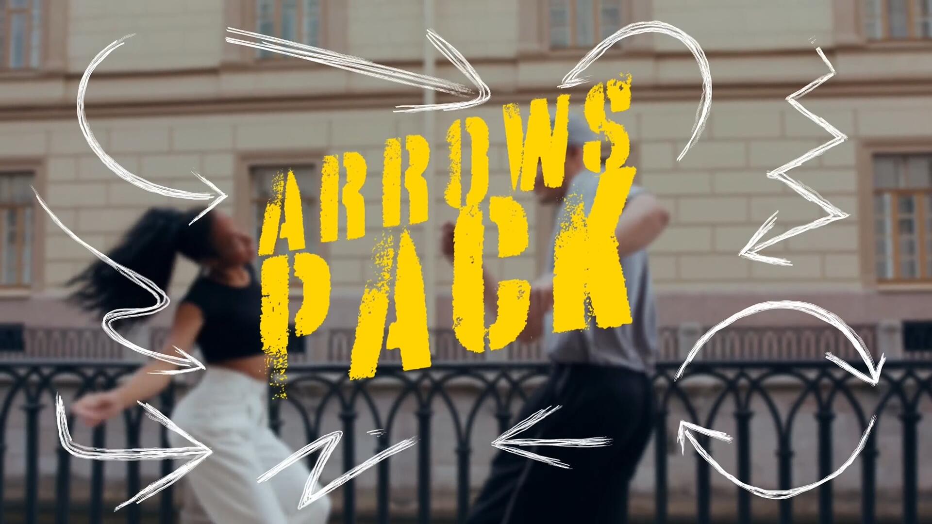 达芬奇模板：复古街头涂鸦喷漆箭头图形动画设计元素（14184）