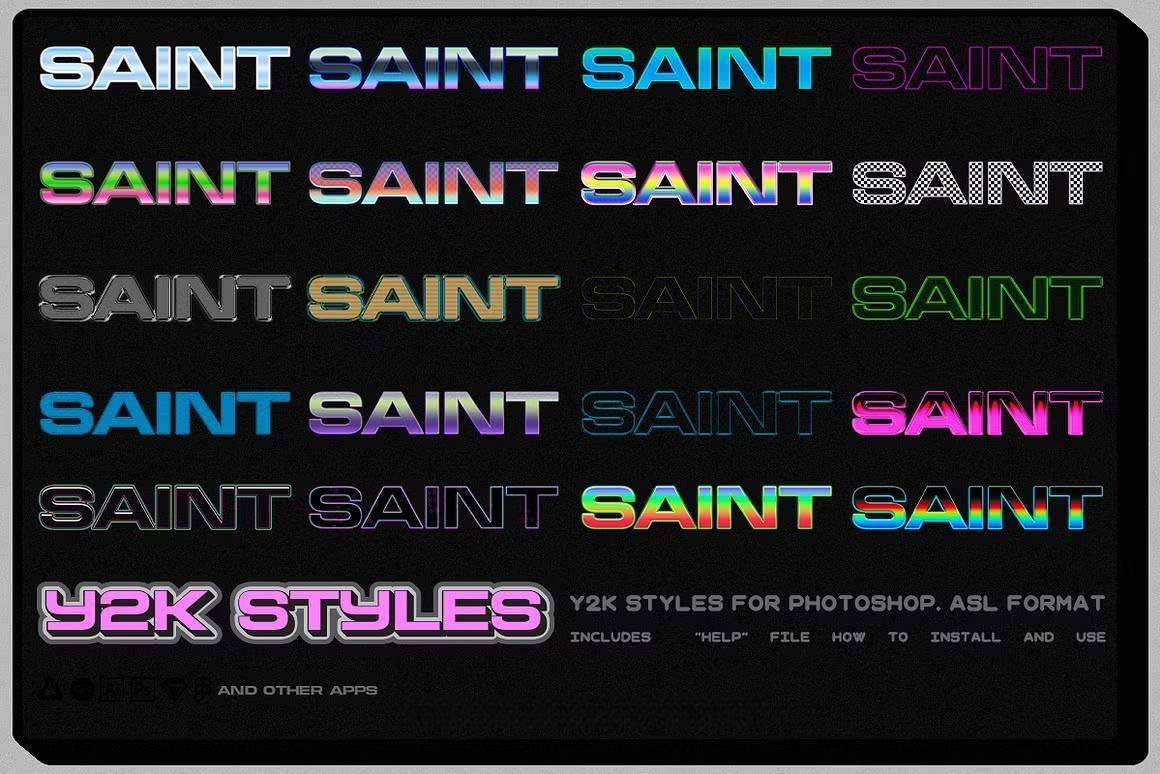 150款复古千禧Y2K美学流行文化像素位图矢量图形设计元素套装 Y2K Toolkit – Vector Shapes, Bitmap,Text Effect（14067）