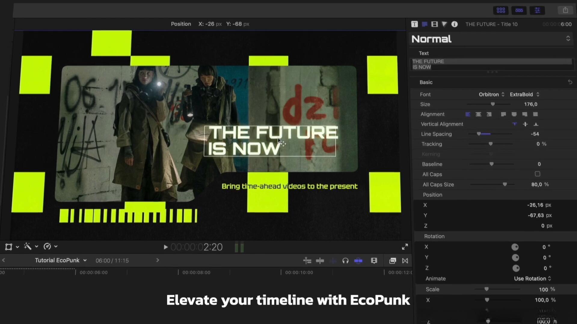 FCPX插件：50个赛博朋克未来游戏博主电竞频道栏目包装文字排版背景叠加转场效果（14048）