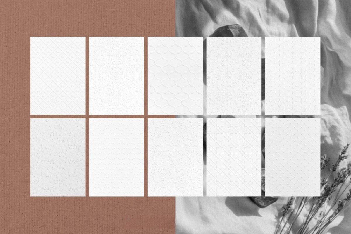 60款浪漫优雅新艺术多色卡片明信片压花浮雕纹理纸张底纹肌理PNG/JPG背景边框图片套装 Crafted Embossed Papers & Frames（14047）