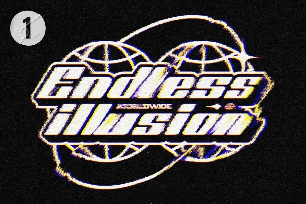 混乱模糊柔化边缘颗粒晕染故障失真LOGO文本标题PSD特效样机 Glitch Distort Text & Logo Effect（14061）