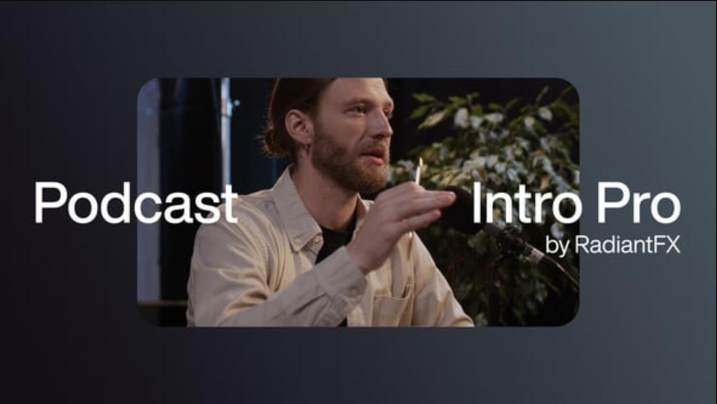 AE/PR模板：大胆节奏感视频播客人物访谈对话开场片头（14052）