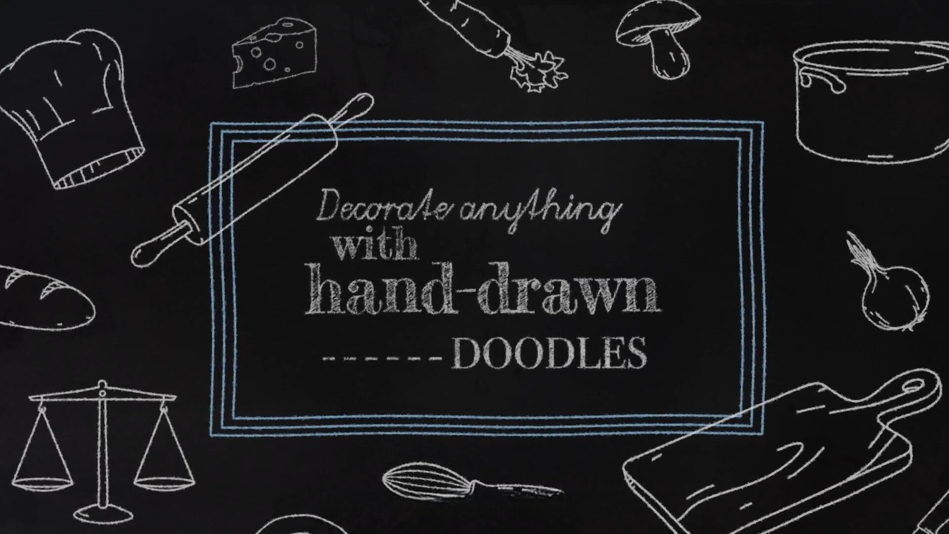 FCPX插件：170款趣味黑板粉笔手绘MG卡通箭头食物人体厨房学校元素动画预设 MotionVFX – Mchalkboard（14072）