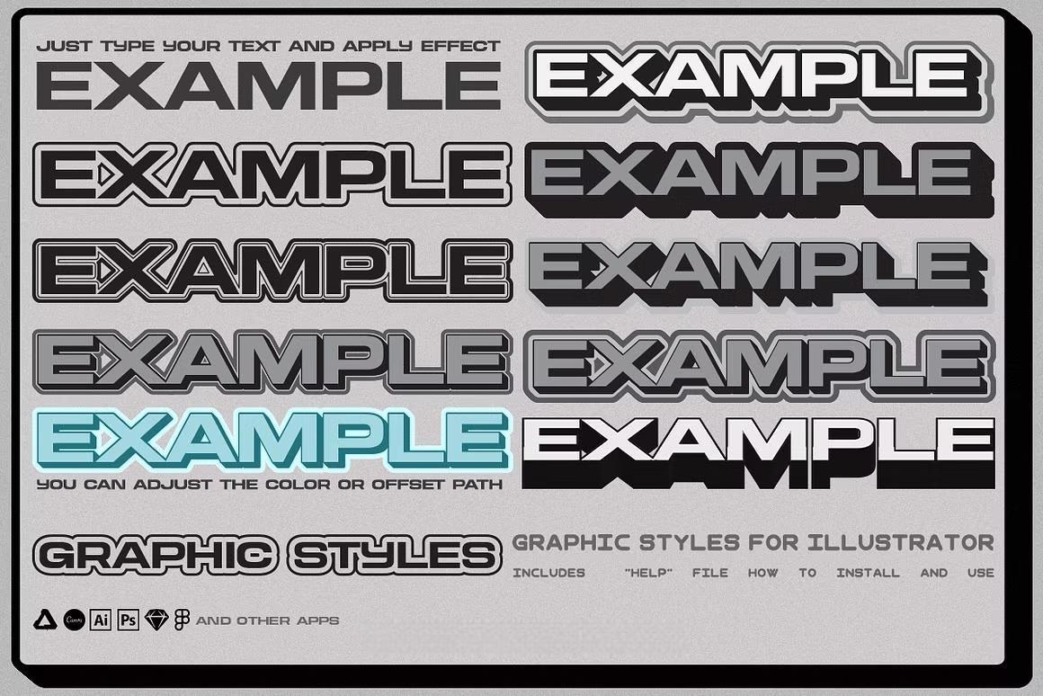 150款复古千禧Y2K美学流行文化像素位图矢量图形设计元素套装 Y2K Toolkit – Vector Shapes, Bitmap,Text Effect（14067）