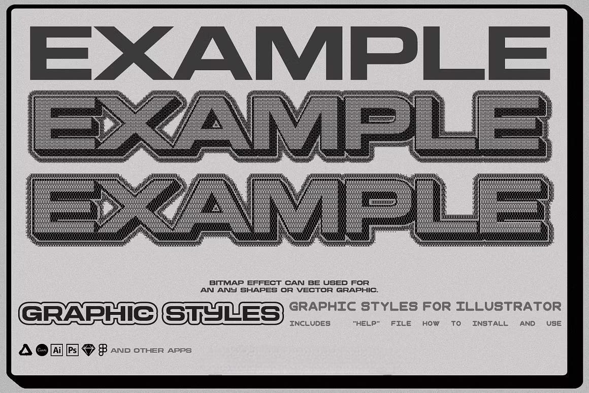 150款复古千禧Y2K美学流行文化像素位图矢量图形设计元素套装 Y2K Toolkit – Vector Shapes, Bitmap,Text Effect（14067）