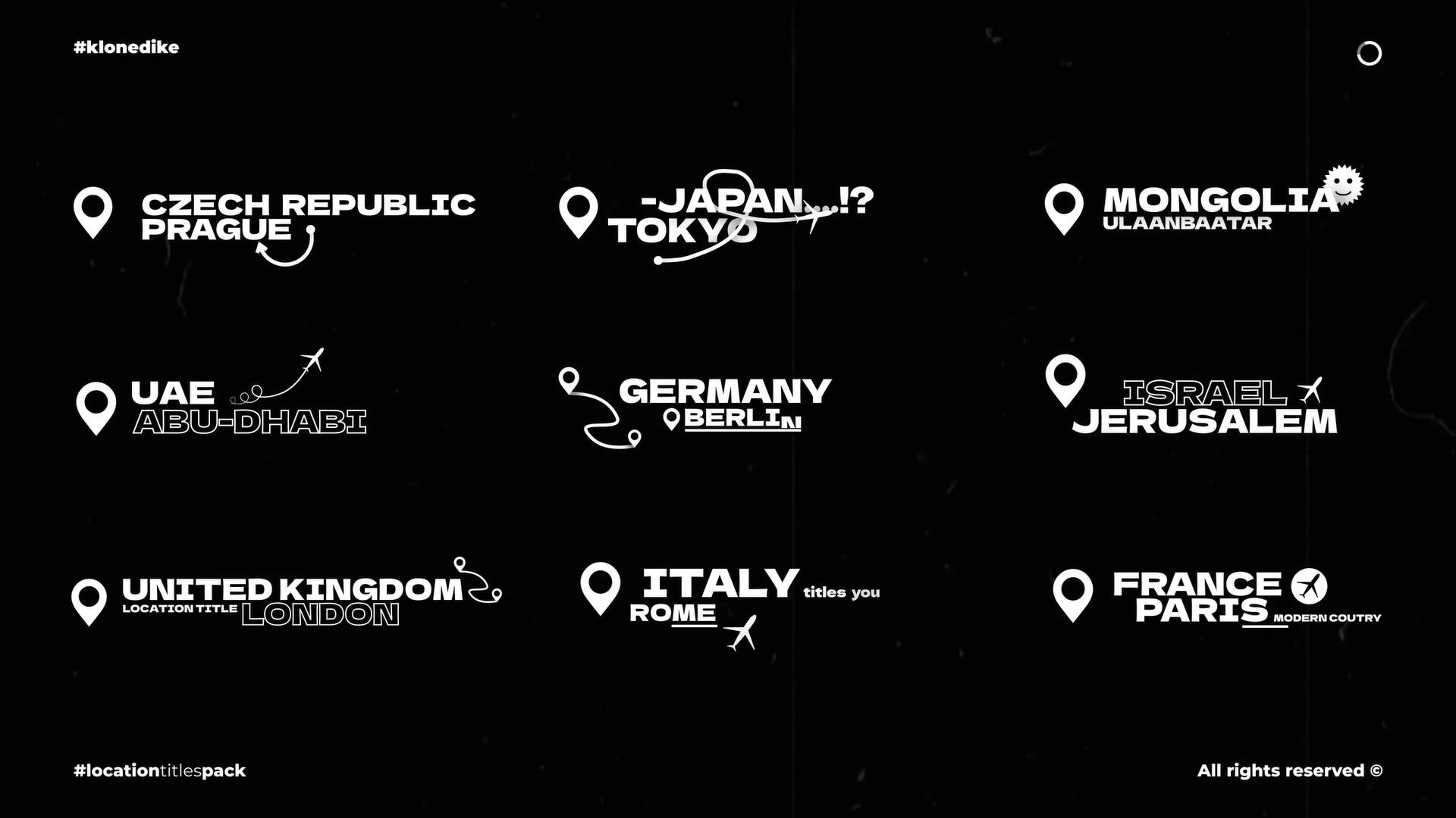 FCPX插件：极简主义地点位置文字标题动画（14062）