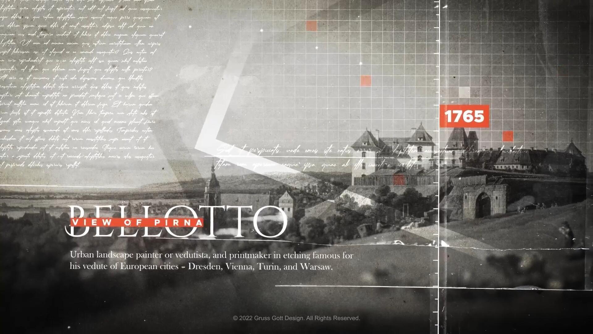 AE/PR模板：黑白战争历史纪录片时间线大事记短片模板（14059）