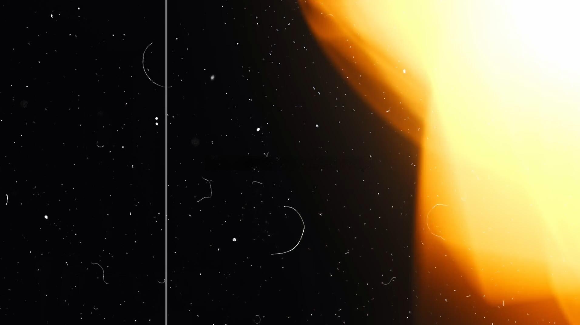 视频素材：20个复古文艺做旧胶片漏光耀斑划痕4K叠加转场视频素材（14086）