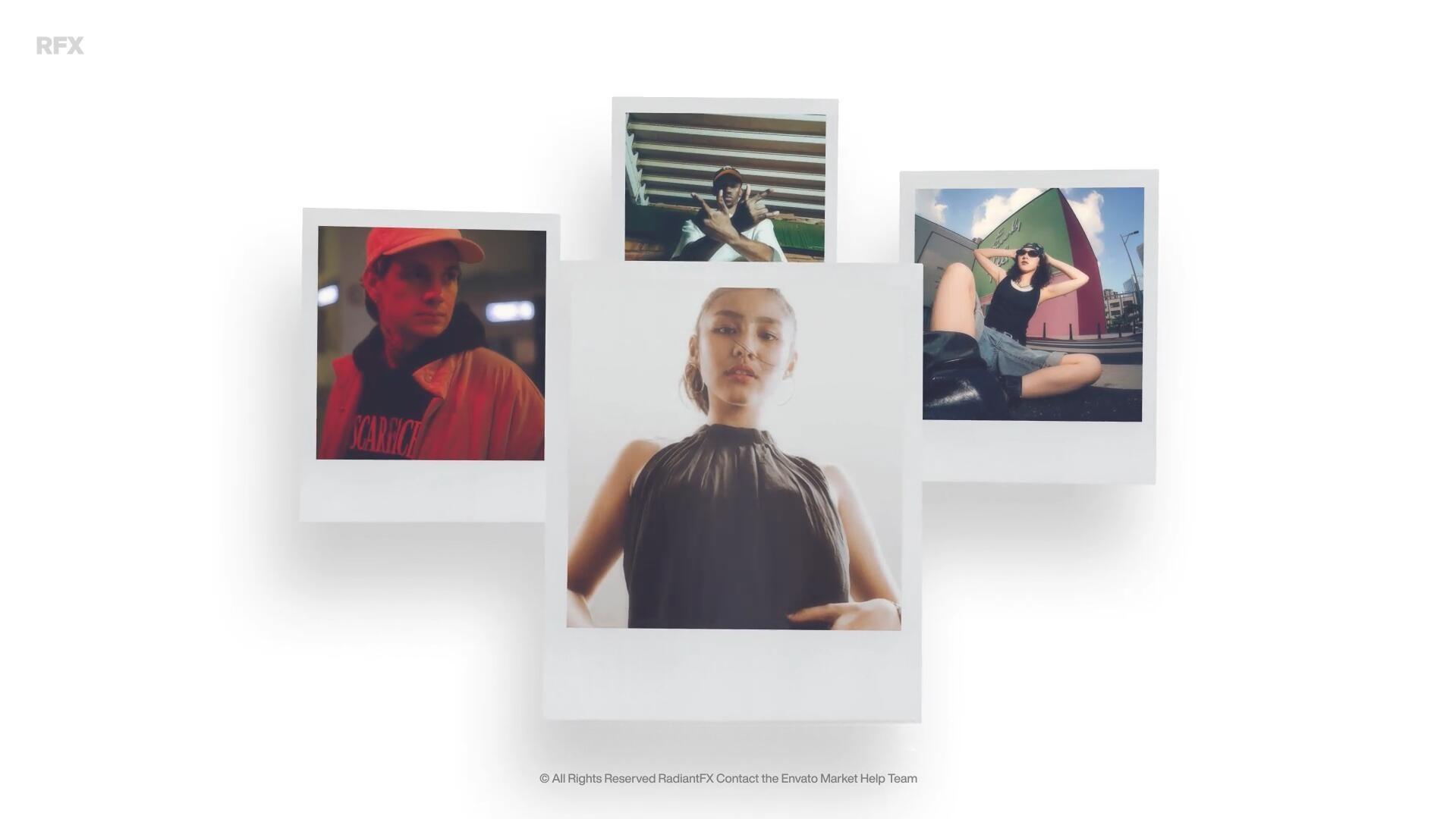 PR模板：复古文艺清新宝丽来边框3D环绕式照片展示（14088）