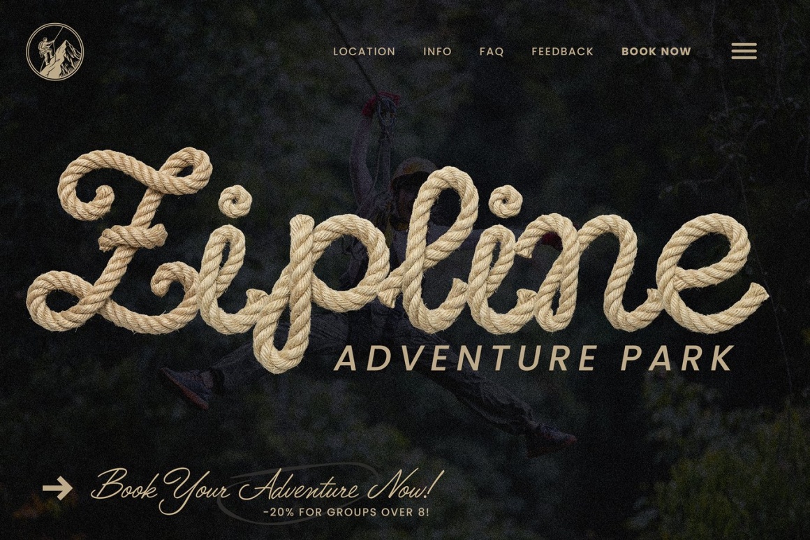 英文字体：户外冒险主义航海海滩帆船旅行手工绳索主题咖啡酒吧餐厅海报封面设计字体 Rope Script — Nautical Rope Display Font（14082）