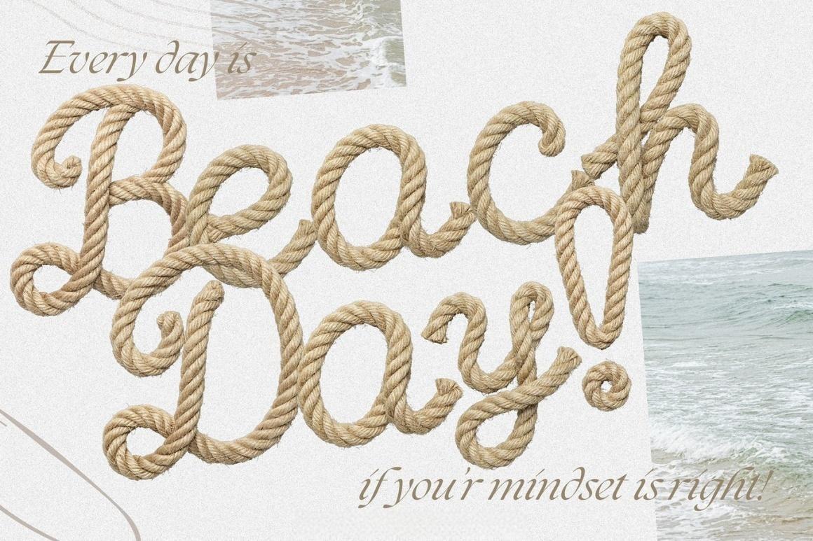 英文字体：户外冒险主义航海海滩帆船旅行手工绳索主题咖啡酒吧餐厅海报封面设计字体 Rope Script — Nautical Rope Display Font（14082）