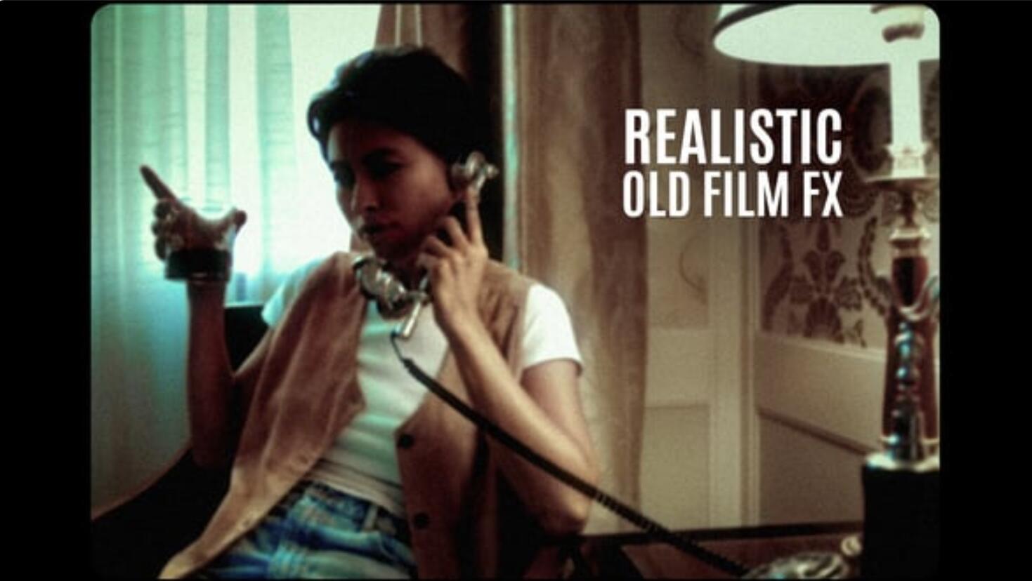 PR模板：真实老式Super 8mm胶片电影遮罩颗粒叠加效果模板（14182）